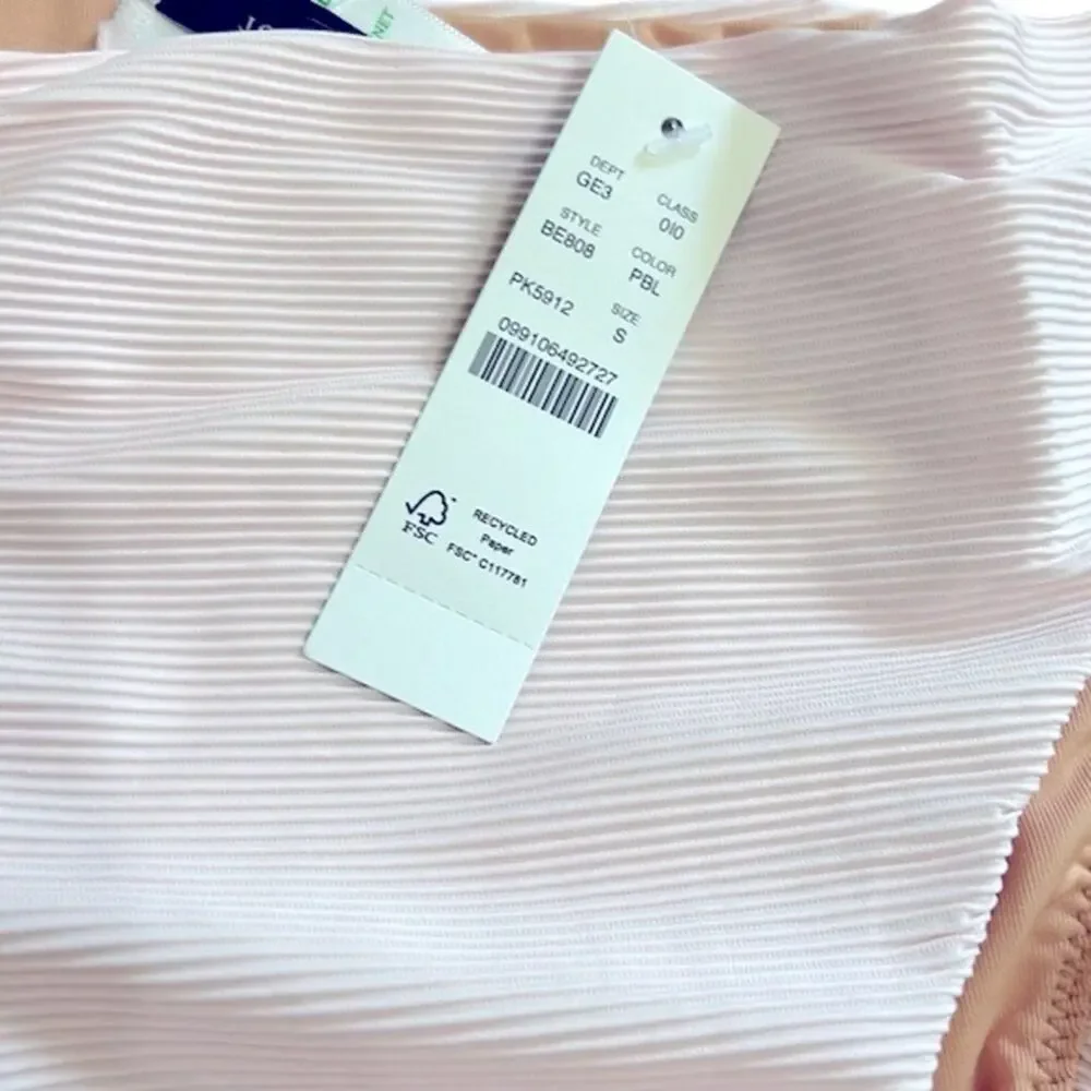 J.Crew Blush Pink Ribbed Curved Waist Bikini Bottom, Women’s, Size S
